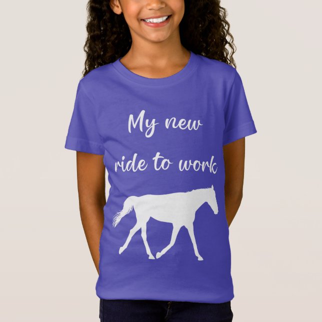 Camiseta My New Ride To Work by Horse Funny (Anverso)