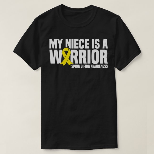 Camiseta My Niece is a Warrior Spina Bifida Awareness  (Diseño del anverso)