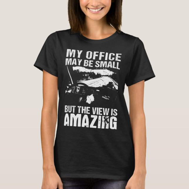 Camiseta My Office May Be Small  Flatbed Semi Trailer Truck (Anverso)