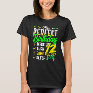Camiseta My Perfect Birthday Party For Gamer 12 Years Old B