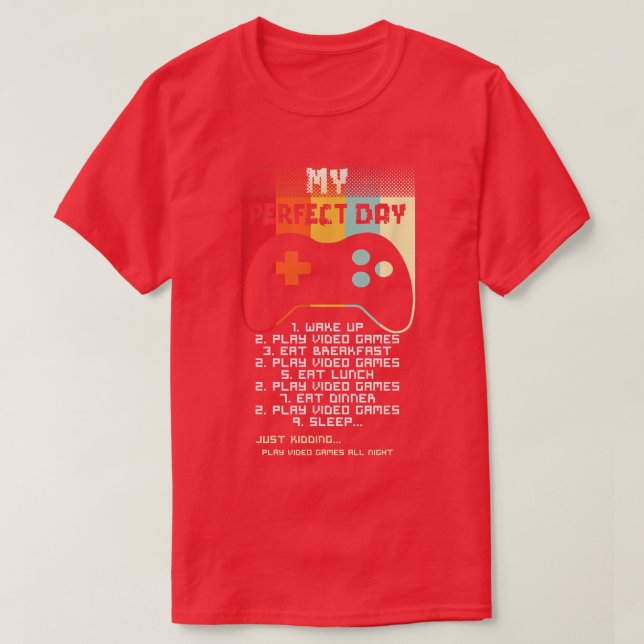 Camiseta My Perfect Day Video Game Controller Gaming Video  (Diseño del anverso)