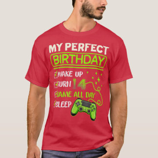 Camiseta My Perfect Day Video Games Gaming Gifts 14th Birth