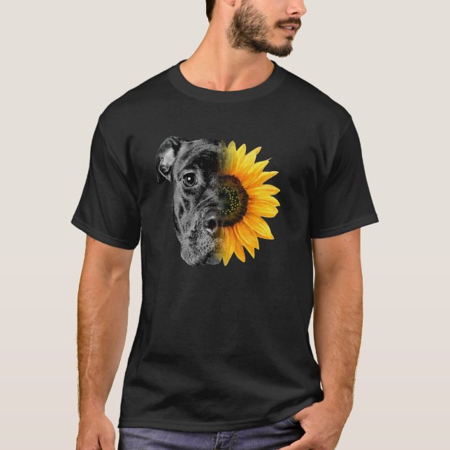 Camiseta My Pitbull Is A Sunflower She s A Sunshine Hippie  (Anverso)