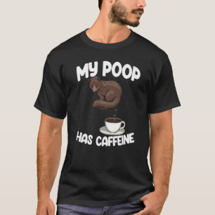 Camiseta My Poop tiene Caffine Fly Mujeres Café Cat Kopi Lu
