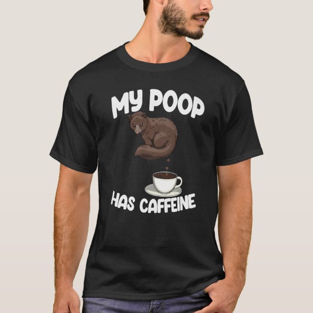 Camiseta My Poop tiene Caffine Fly Mujeres Café Cat Kopi Lu (Anverso)