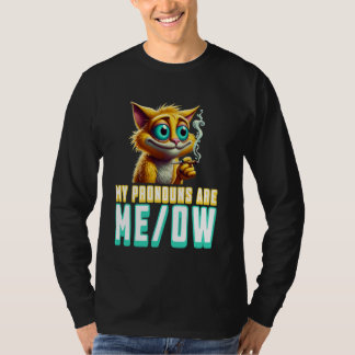 Camiseta My Pronouns Are Meow Funny Kawaii Neko Cat Pronoun