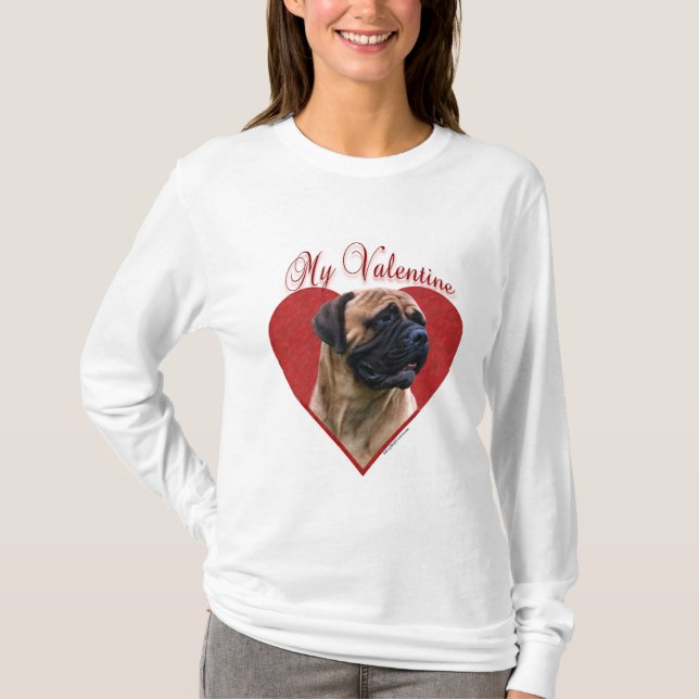Camiseta My Red Bullmastiff Valentine (Anverso)