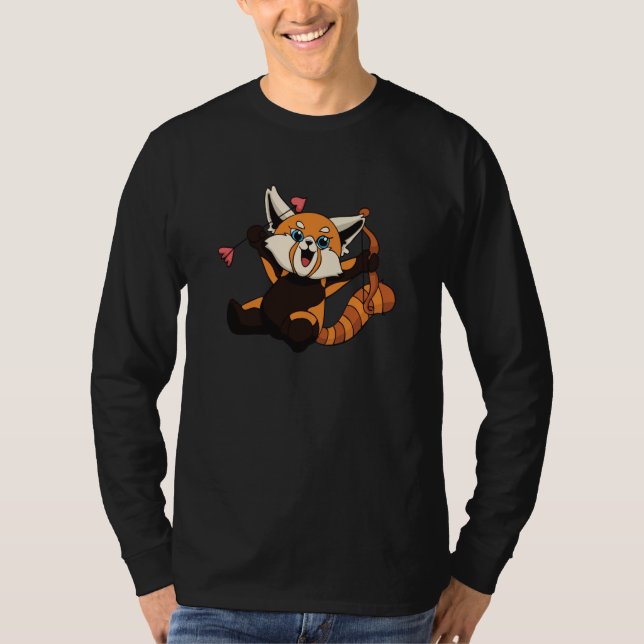 Camiseta My Red Panda Is My Valentine Panda Bear Cupid Vale (Anverso)
