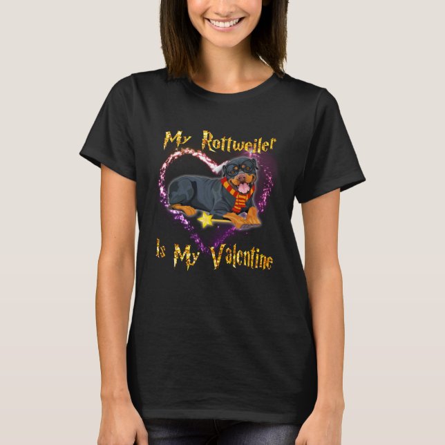 Camiseta My Rottweiler is My Valentine (Anverso)