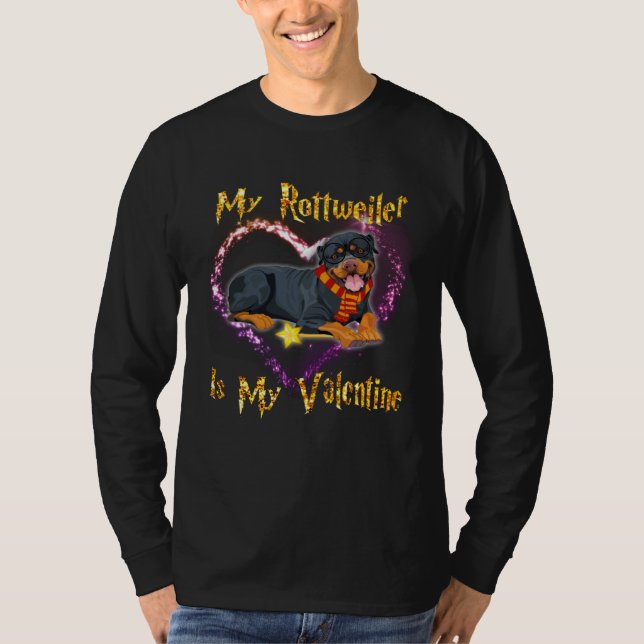 Camiseta My Rottweiler is My Valentine (Anverso)