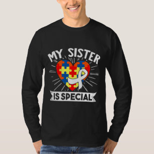 Camiseta My Sister Is Special Autism Month Ribbon