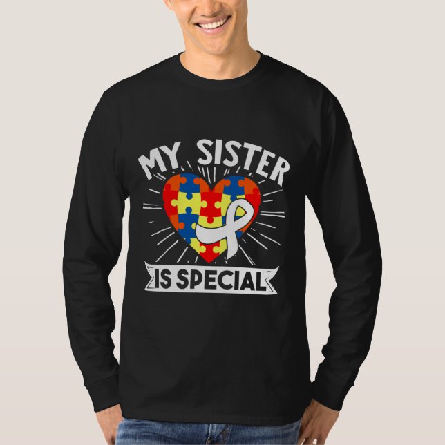 Camiseta My Sister Is Special Autism Month Ribbon (Anverso)