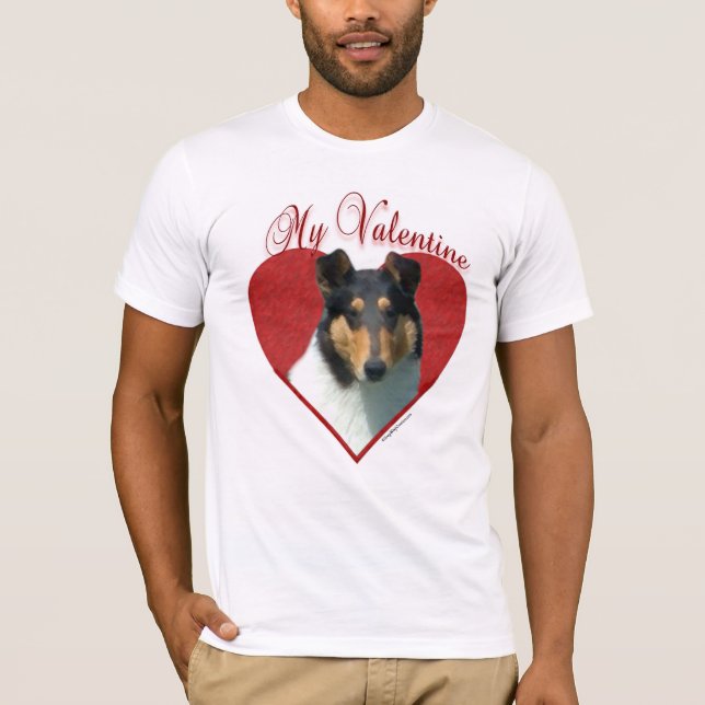 Camiseta My Smooth Collie Valentine; Tricolor Collie (Anverso)