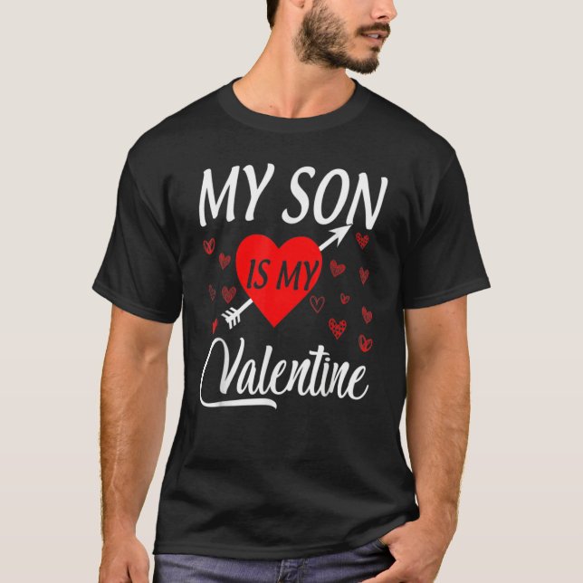 Camiseta My Son Is My Valentine Shirt Mom Dad Valentine's D (Anverso)