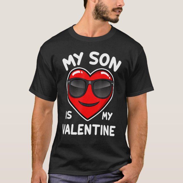 Camiseta My Son Is My Valentine Shirt Mom Dad Valentine's D (Anverso)