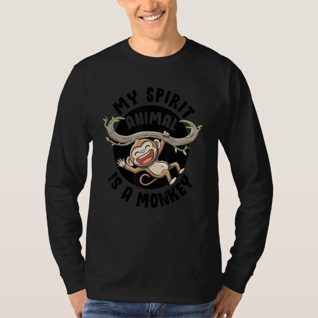 Camiseta My Spirit Animal Is a Monkey Cute Ape Primates Mon (Anverso)