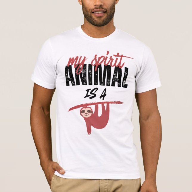 Camiseta My spirit animal is a sloth _ funny sayins (Anverso)