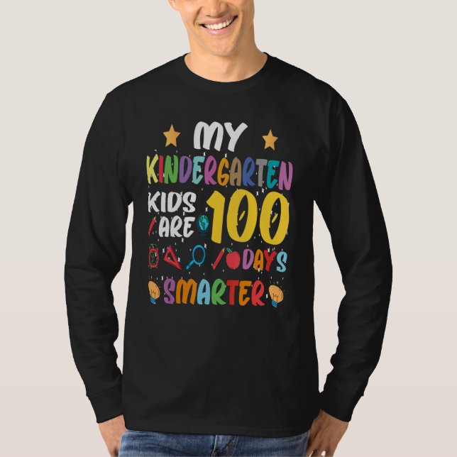 Camiseta My Students Are 100 Days Smarter Kindergarten Kids (Anverso)