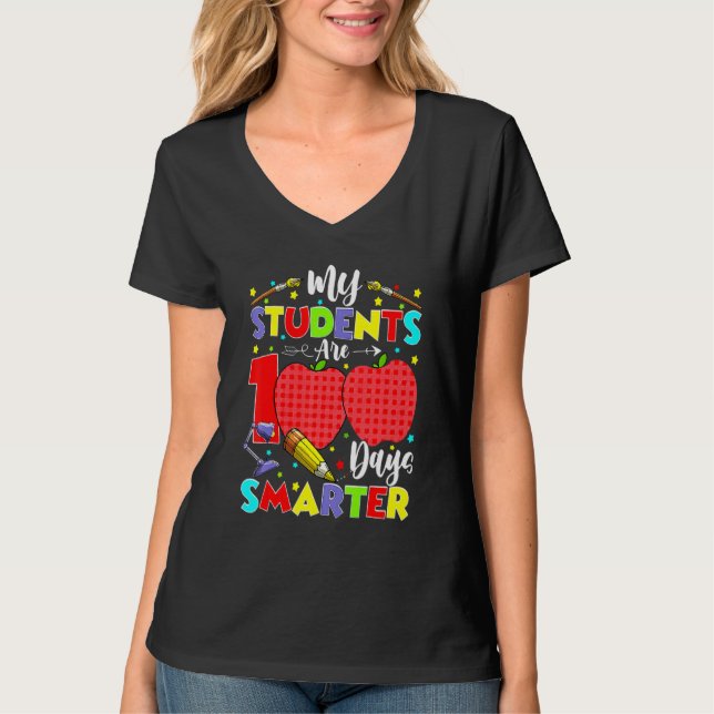 Camiseta My Students Are 100 Days Smarter School Gift Kids  (Anverso)