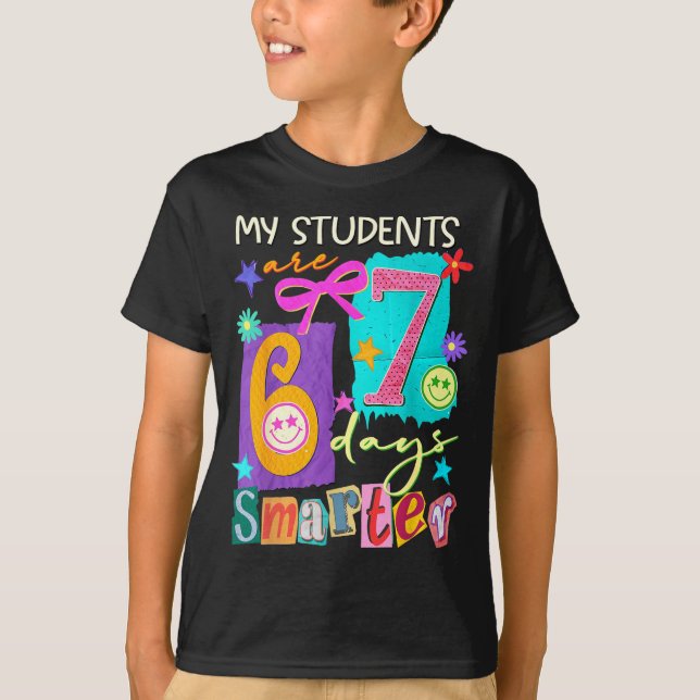 Camiseta My Students Are 67 Days Smarter Funny Teacher Kids (Anverso)