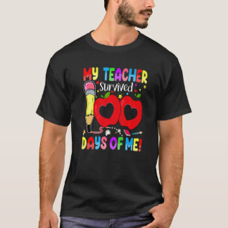 Camiseta My Teacher Survived 100 Days Of Me School Kids Boy