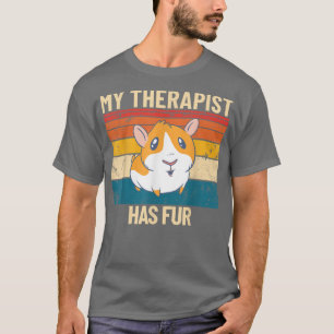 Camiseta My Therapist Has Fur Retro Pet Guinea Pig