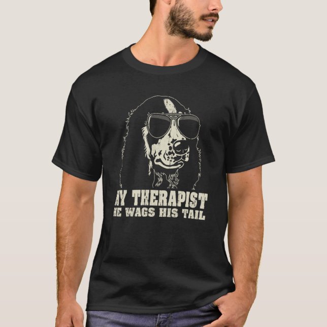 Camiseta My Therapist He Wags His Tail Cocker Spaniel (Anverso)