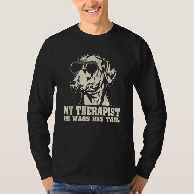 Camiseta My Therapist He Wags His Tail German Pinscher (Anverso)