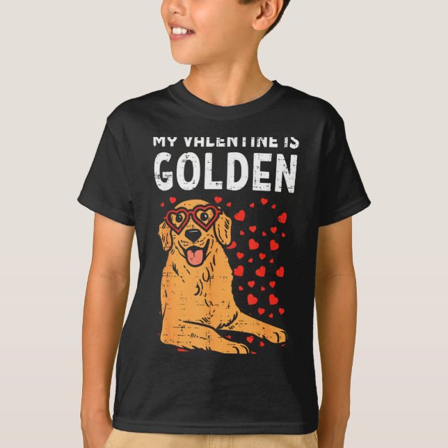 Camiseta My Valentine Is Golden Retriever Valentines Day Pe (Anverso)