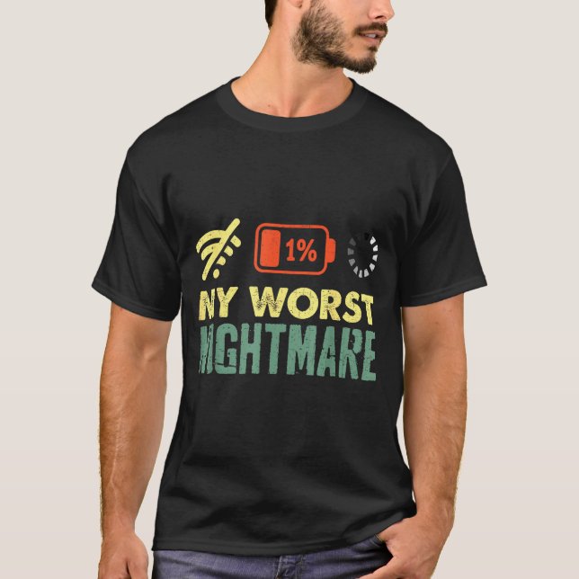 Camiseta My Worst Low Battery Funny Gamers Humor Men  (Anverso)