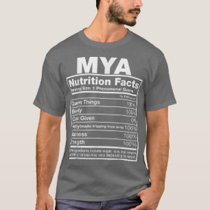 Camiseta Mya Nutrition FactsMya Nombre cumpleaños 