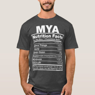 Camiseta Mya Nutrition FactsMya Nombre cumpleaños