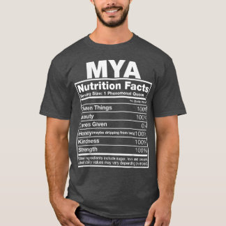 Camiseta Mya Nutrition FactsMya Nombre cumpleaños