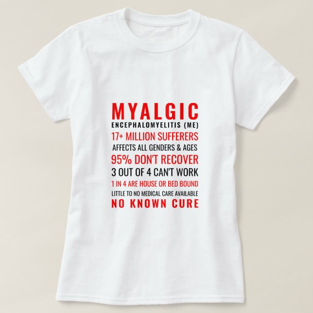 Camiseta Myalgic Encephalomyelitis (ME) Stats (Diseño del anverso)