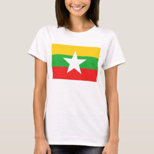 Camiseta Myanmar Bandera x Mapa