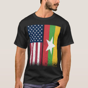 Camiseta Myanmar: Banderas birmanas americanas orgullosas d