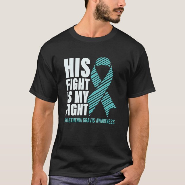 Camiseta Myasthenia Gravis Cinta Verde azulada Su Lucha Es  (Anverso)