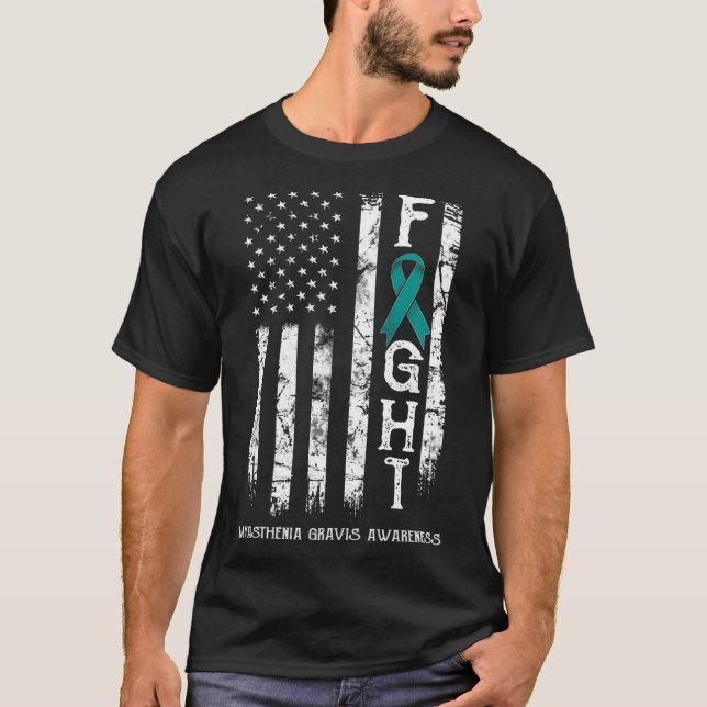 Camiseta Myasthenia Gravis Warrivis Bandera de Estados Unid (Anverso)