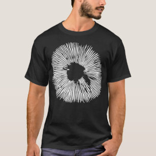 Camiseta Mycology Mushroom Stencil de impresión esporádica 