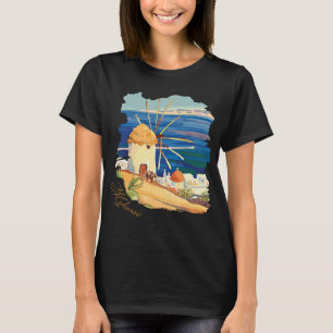 Camiseta Mykonos Grecia Molino de Viento Costa Azul Viajes