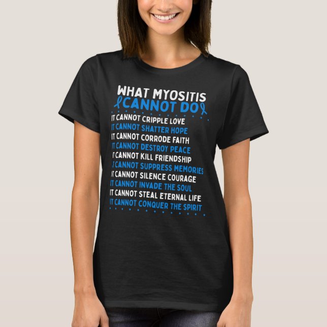 Camiseta Myositis Awareness Fighter Myositis Warrior Ribbon (Anverso)
