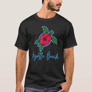 Camiseta Myrtle Beach 2022 Flores tropicales de tortuga mar