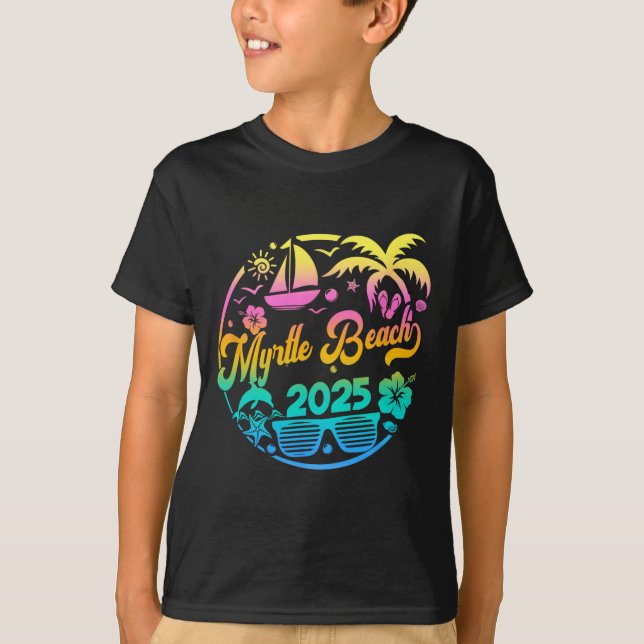 Camiseta Myrtle Beach 2025 Family Vacation Beach Matching G (Anverso)