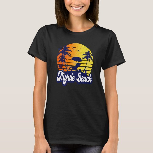 Camiseta Myrtle Beach Carolina Sunset Beach Retro Premium (Anverso)