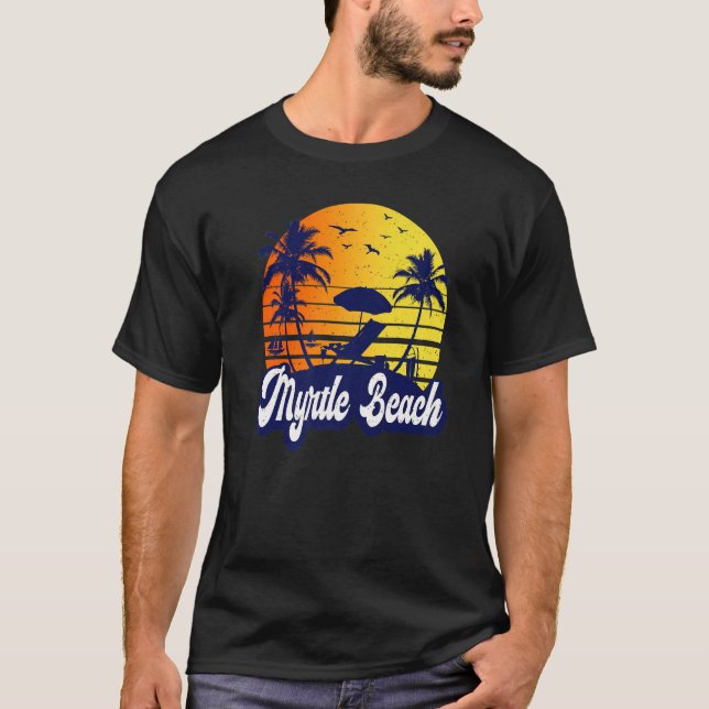 Camiseta Myrtle Beach Carolina Sunset Beach Retro Premium (Anverso)