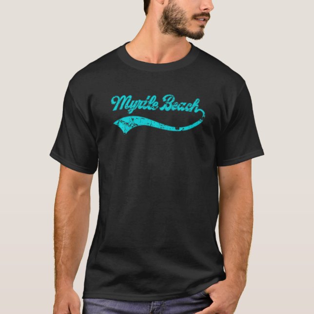Camiseta Myrtle Beach Ocean Summer Vacation Retro Baseball (Anverso)