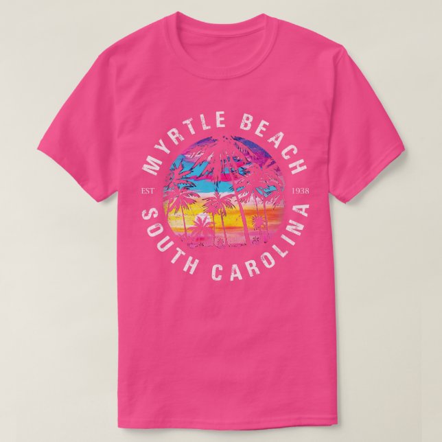 Camiseta Myrtle Beach SC Palm Tree (Diseño del anverso)