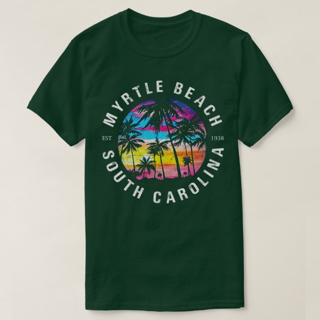 Camiseta Myrtle Beach SC Palm Tree (Diseño del anverso)