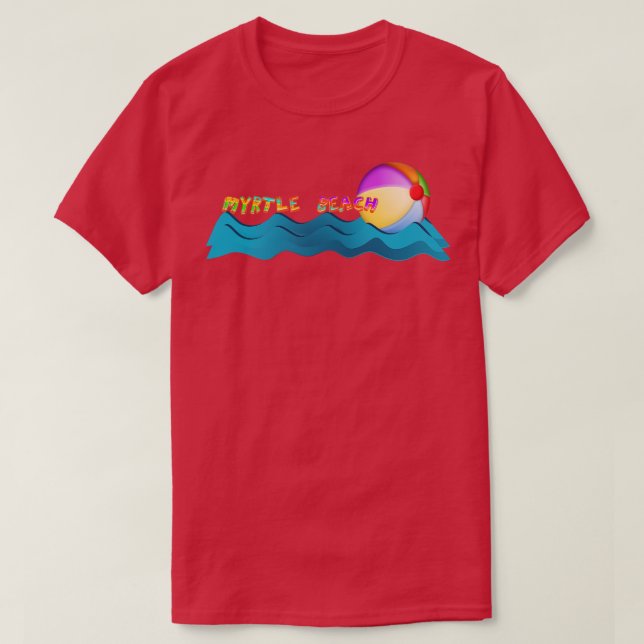 Camiseta Myrtle Beach SC Waves con bola de playa (Diseño del anverso)
