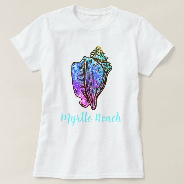 Camiseta Myrtle Beach South Carolina Bonito Conch Sea Shell (Diseño del anverso)